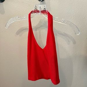 UO Out From Under Seamless Halter Top. Size: Small. Color: Red.